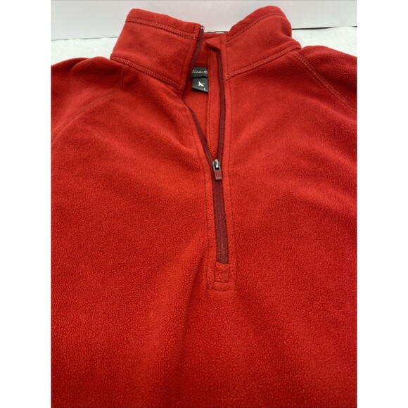 Eddie Bauer Women’s 1/4 Zip Fleece Pullover - Size Large - Red Outdoors Running - Picture 2 of 6